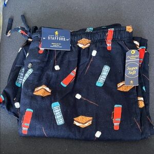 Blue Pajama Bottoms with Campfire Print SMORES super soft! Size XL